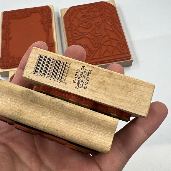 Vintage Lot Rubber Stamps Crafting Junk Journaling Christmas Stained Glass - Picture 7 of 12
